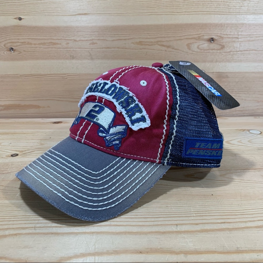 NWT NASCAR Brad Keselowski #2 Trucker Hat 
SnapBack Adjustable 
Color Red/Blue